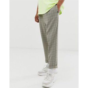 Men's ASOS Vintage Supply Houndstooth Check Tapered Trousers